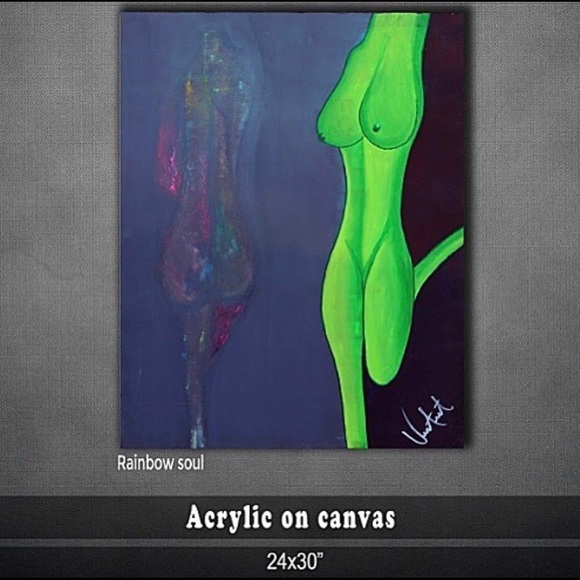 Rainbow soul mixed media on canvas - Picture 1 of 3